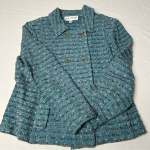 St. John Collection Teal Tweed Blazer